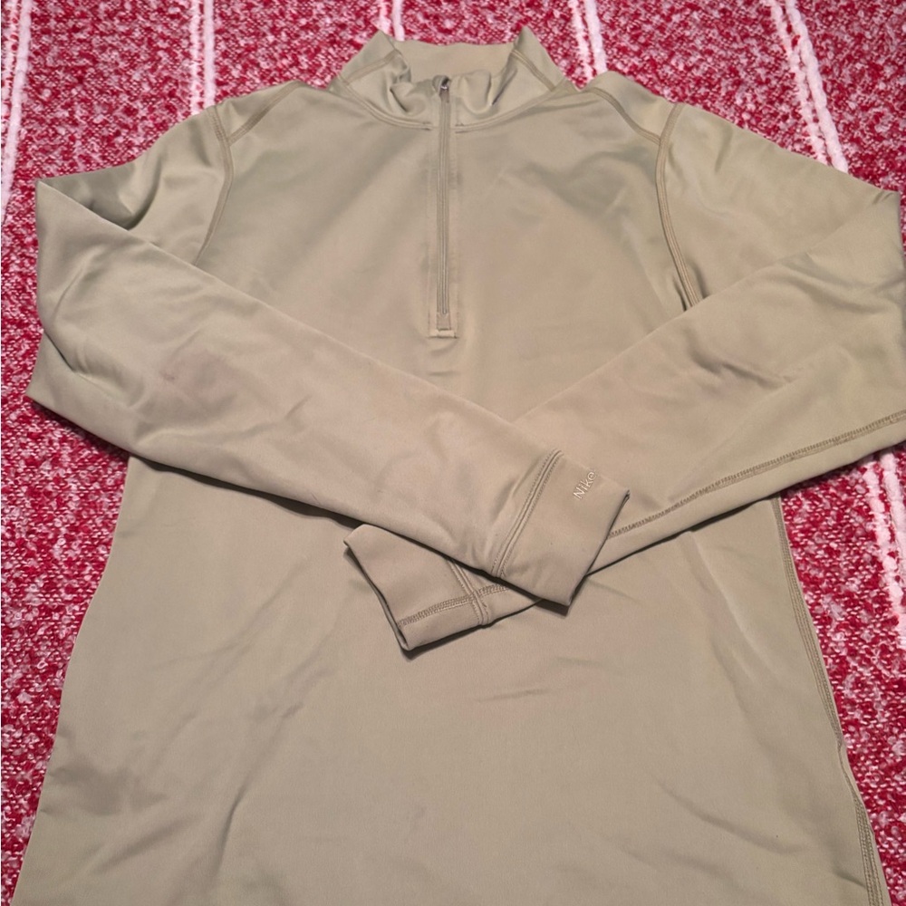 Nike Girls Olive Dry Fit Quarter Zip
